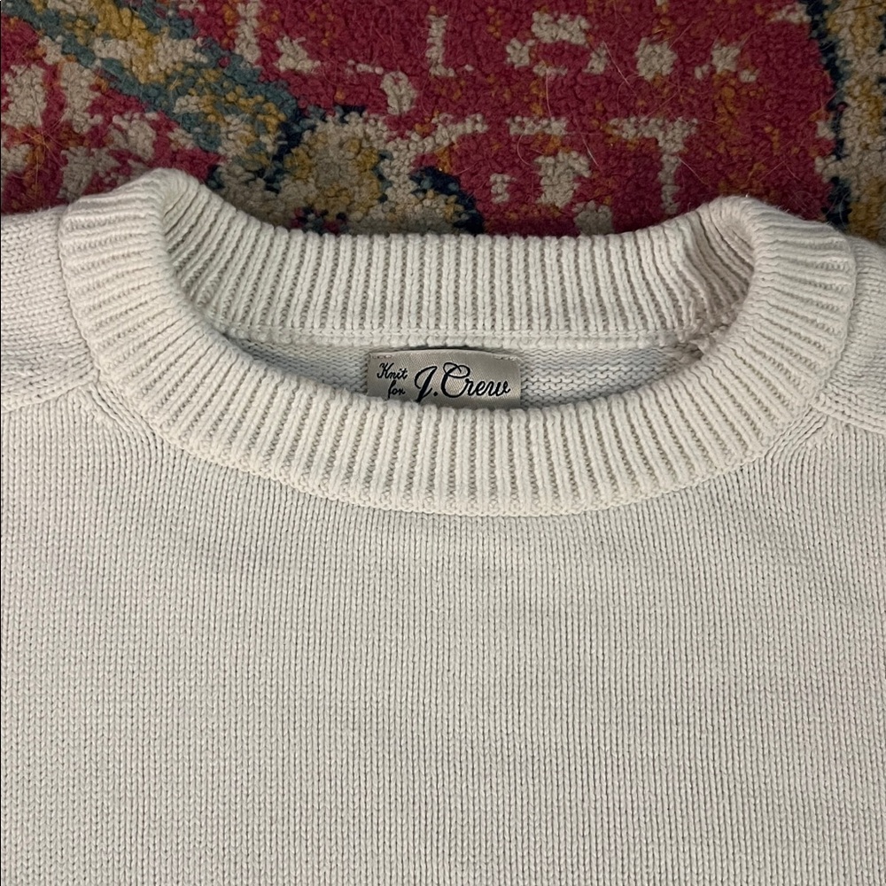 Vintage J Crew fisherman crew neck 100% cotton white sweater